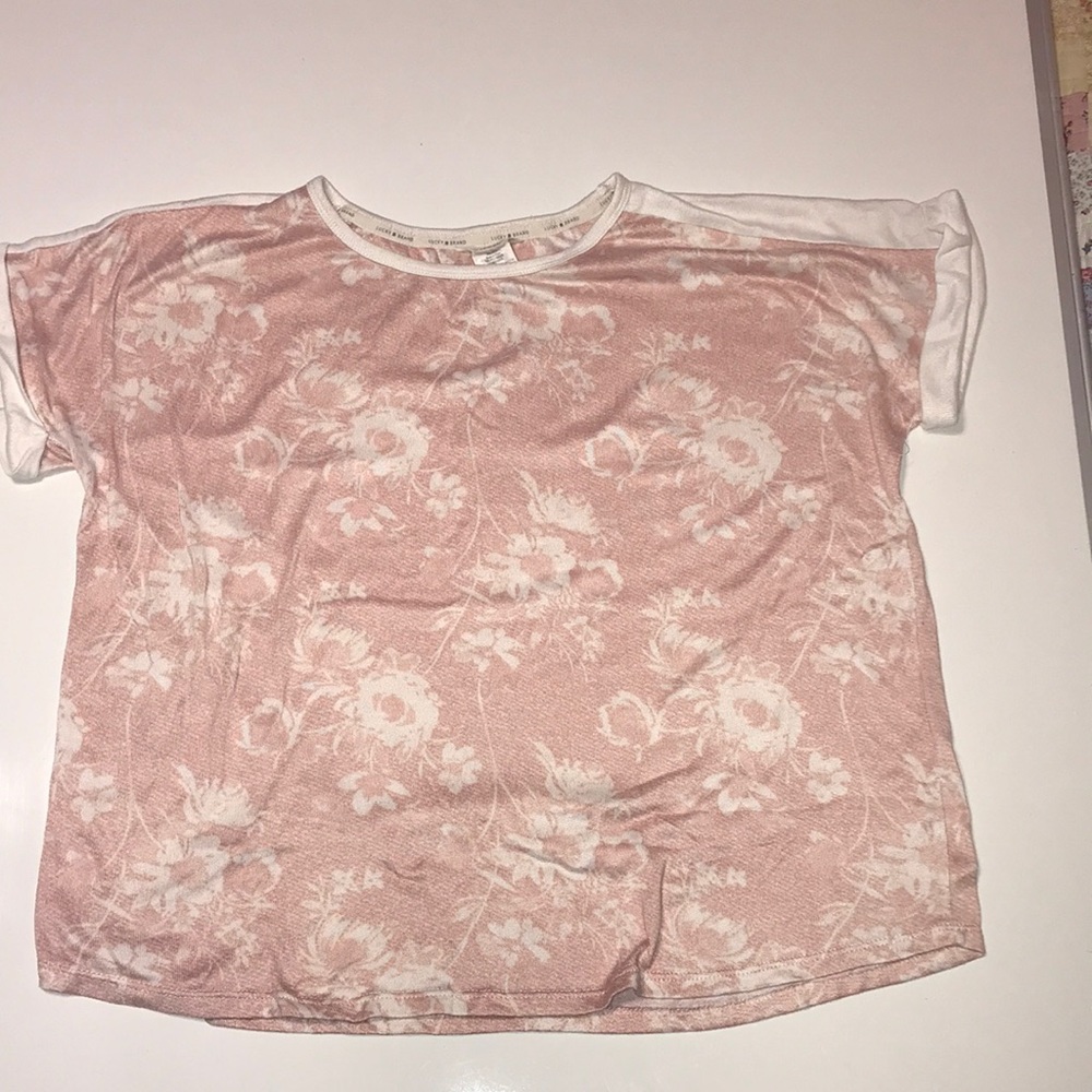 Lucky Brand Top Super Soft Material Cream and Dusty Rose Pink Color Xxl